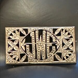 Art Deco Saks Sterling & Marcasite Brooch